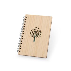 Caderno A5 Capa de Bambu Personalizado Inclinado